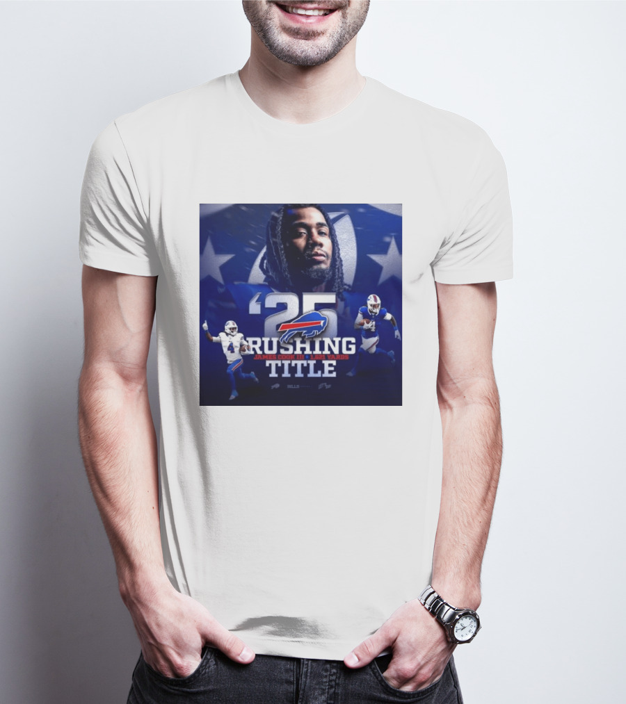 25 Rushing Buffalo Football James Cook III 1621 Yards Title T-Shirt