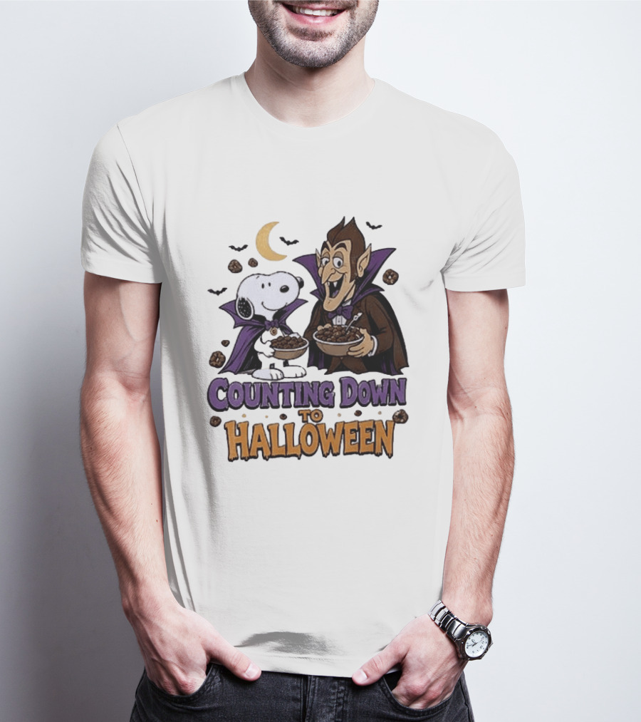 Peanuts Snoopy And Dracula Counting Down To Halloween T-Shirt