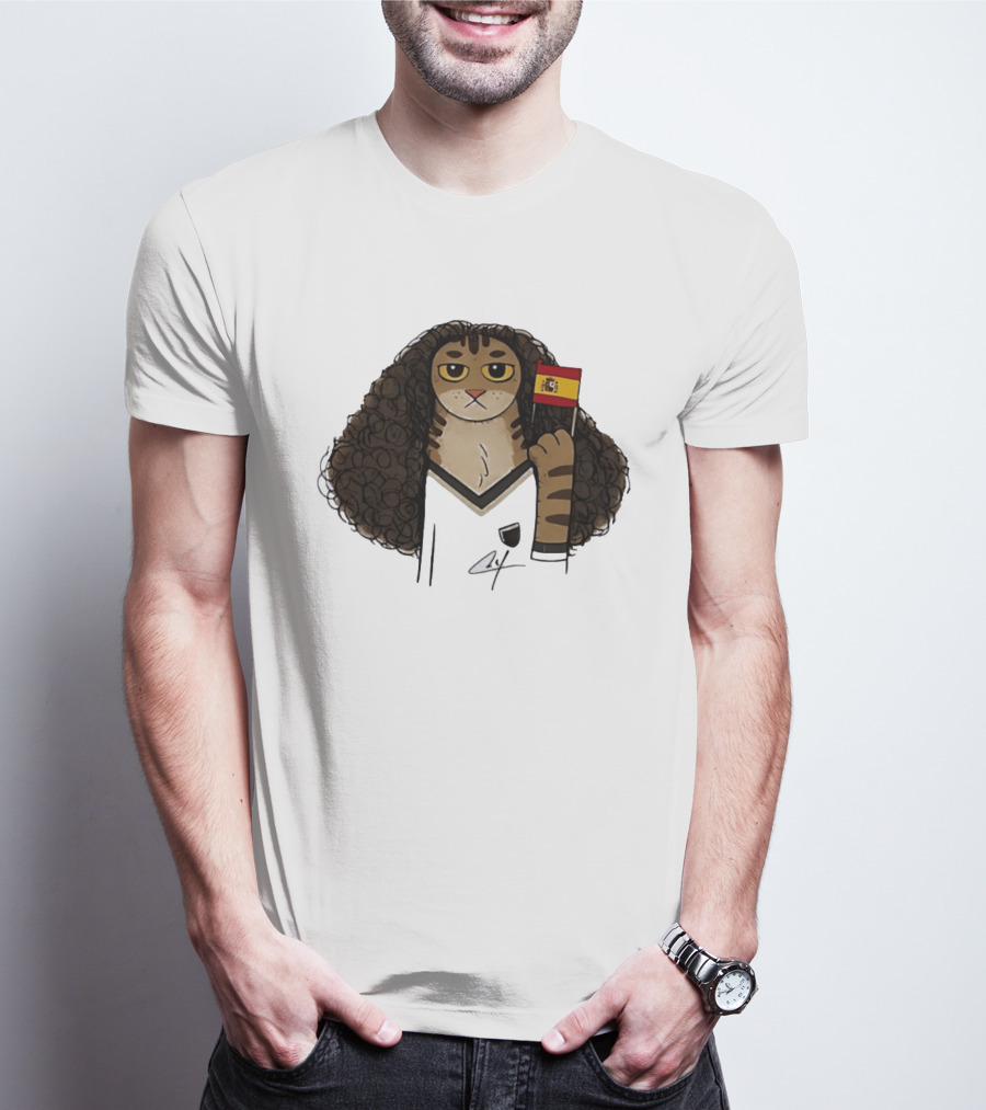 Marc Cucurella Cat Holding Spain Flag FC Barcelona T-Shirt