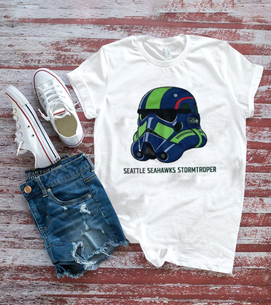 Seattle Seahawks Stormtrooper Game Day Galactic Helmet T-Shirt
