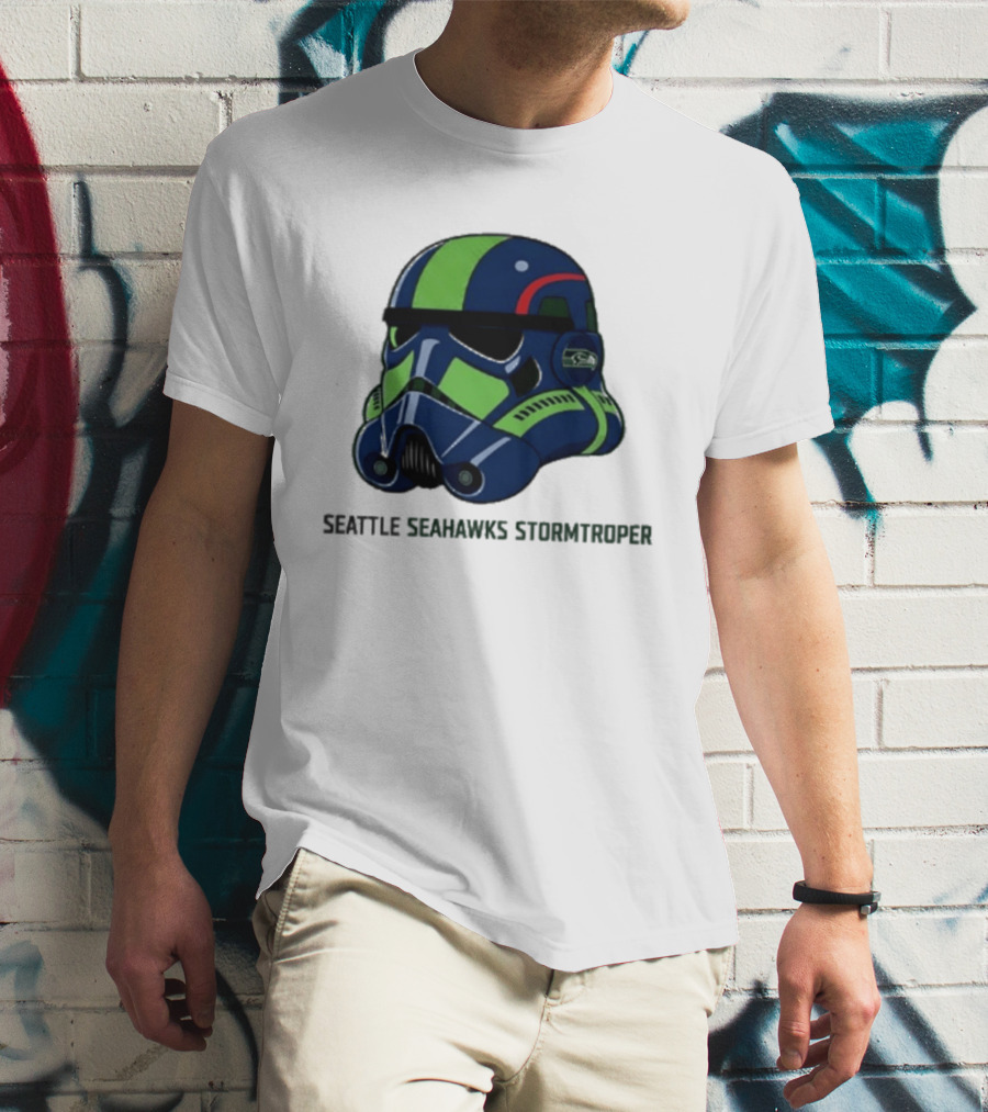 Seattle Seahawks Stormtrooper Game Day Galactic Helmet T-Shirt