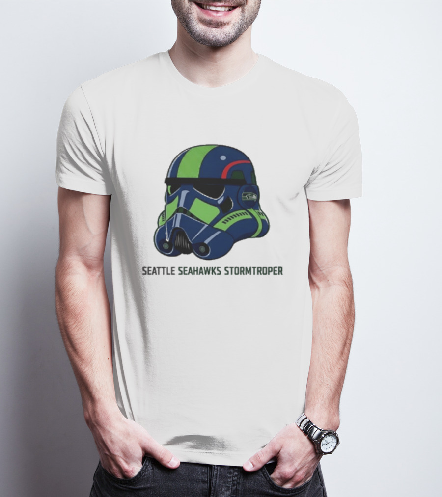 Seattle Seahawks Stormtrooper Game Day Galactic Helmet T-Shirt