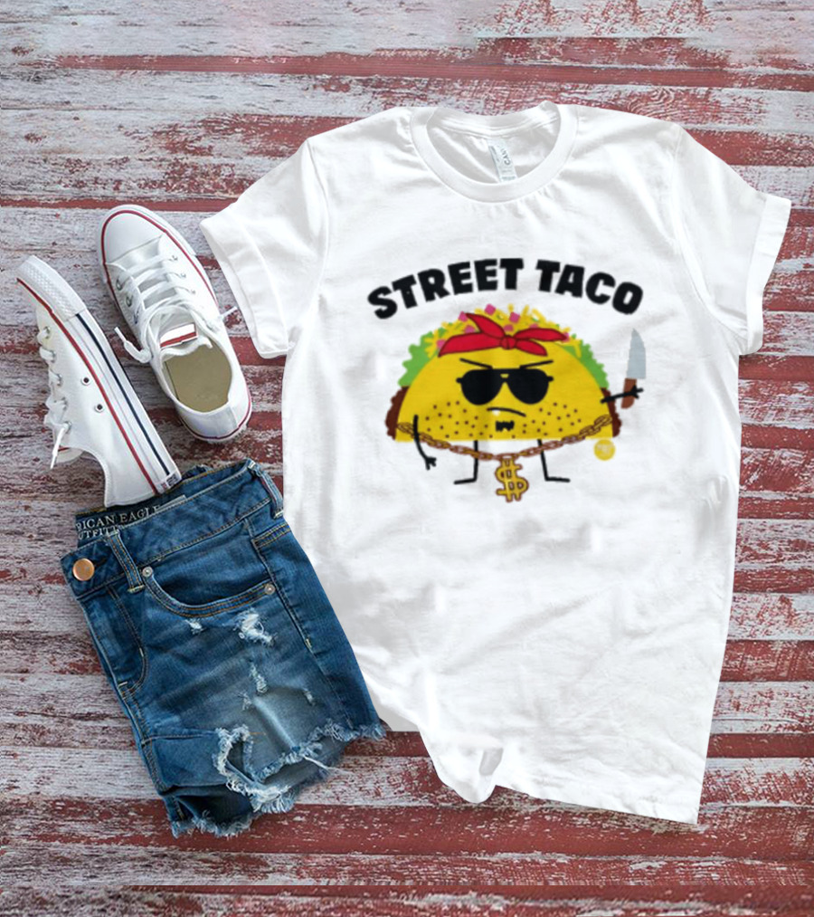 Street Taco Pirate With Knife And Dollar Sign Necklace T-Shirt