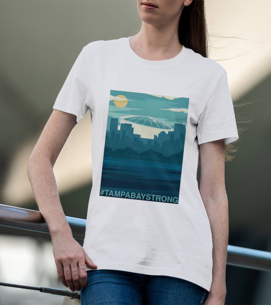 Tampa Bay Strong Skyline Tropicana Field Hashtag T T-Shirt