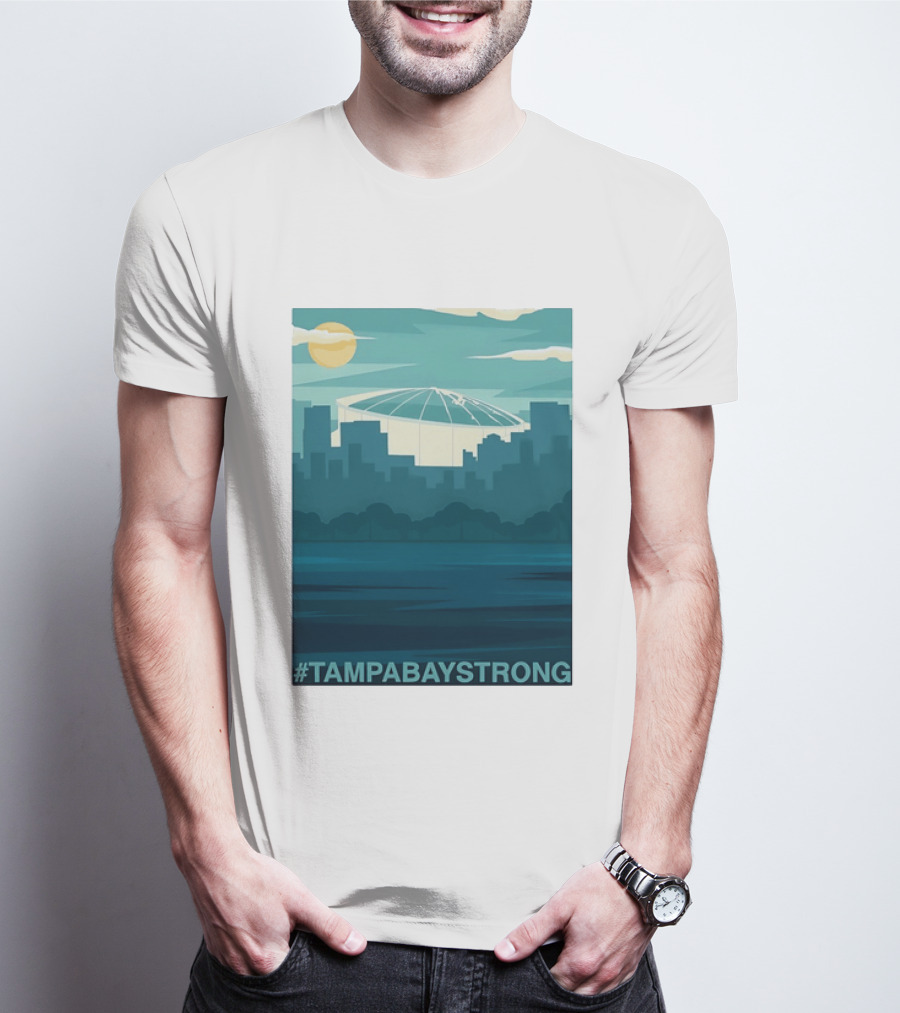Tampa Bay Strong Skyline Tropicana Field Hashtag T T-Shirt