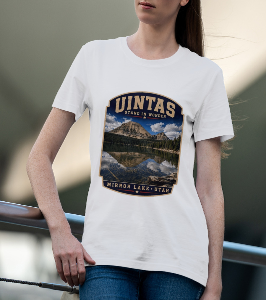 Uintas Stand In Wonder At Mirror Lake Utah T-Shirt