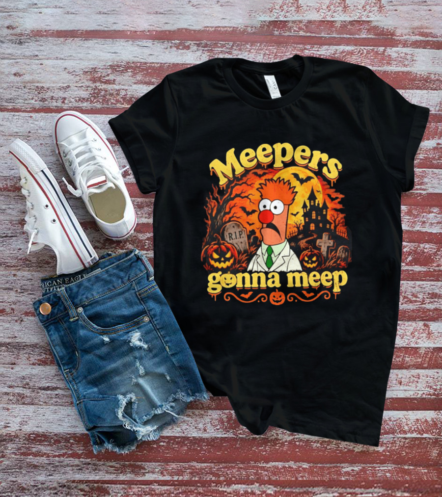 Meepers Gonna Meep Halloween The Muppets Beaker Spooky Scene T-Shirt