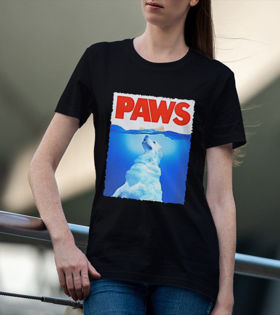 PAWS Classic Parody With Diving Dog Image T-Shirt