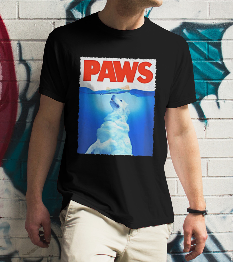PAWS Classic Parody With Diving Dog Image T-Shirt
