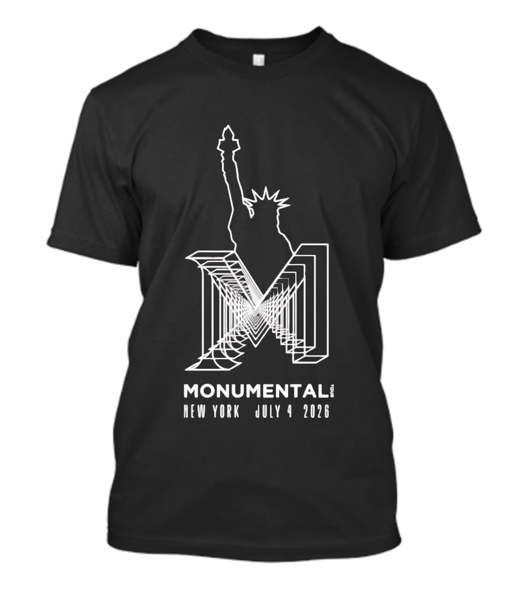 Monumental Tour New York July 4 2026 Live Music Event Statue Of Liberty T-Shirt