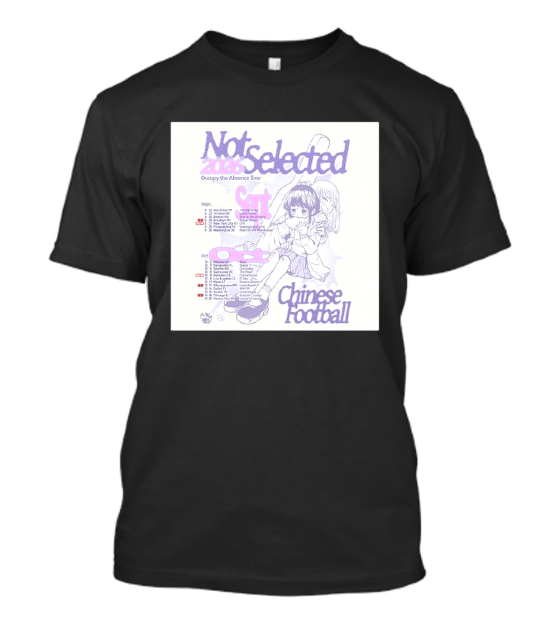 Not Selected 2026 Occupy The Absence Tour Chinese Football Anime T-Shirt