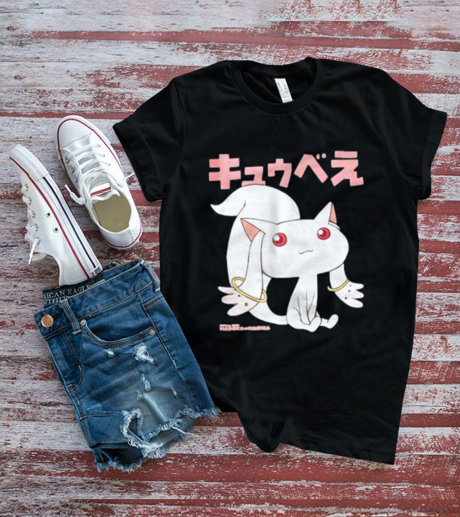 Puella Magi Madoka Magica Kyubey Anime Character Red Eyes T-Shirt