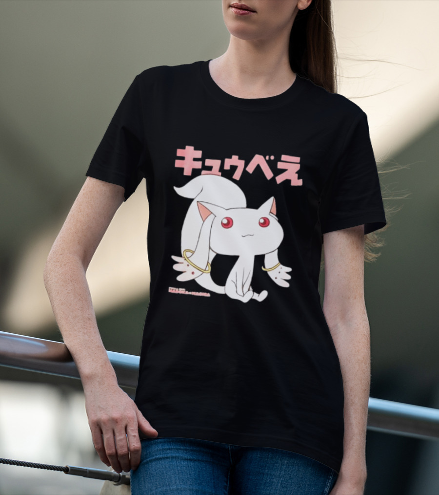 Puella Magi Madoka Magica Kyubey Anime Character Red Eyes T-Shirt