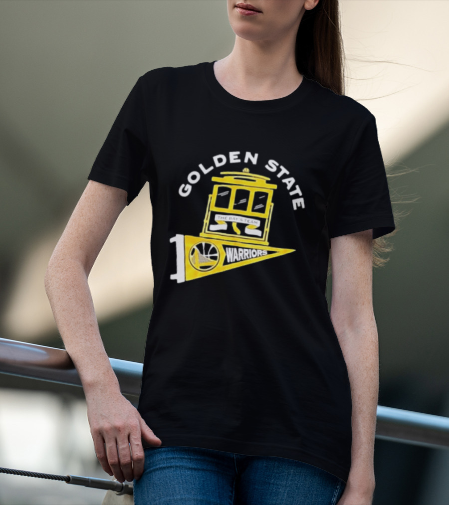Golden State Warriors The Bays Team Warriors Banner And Cable Car T-Shirt
