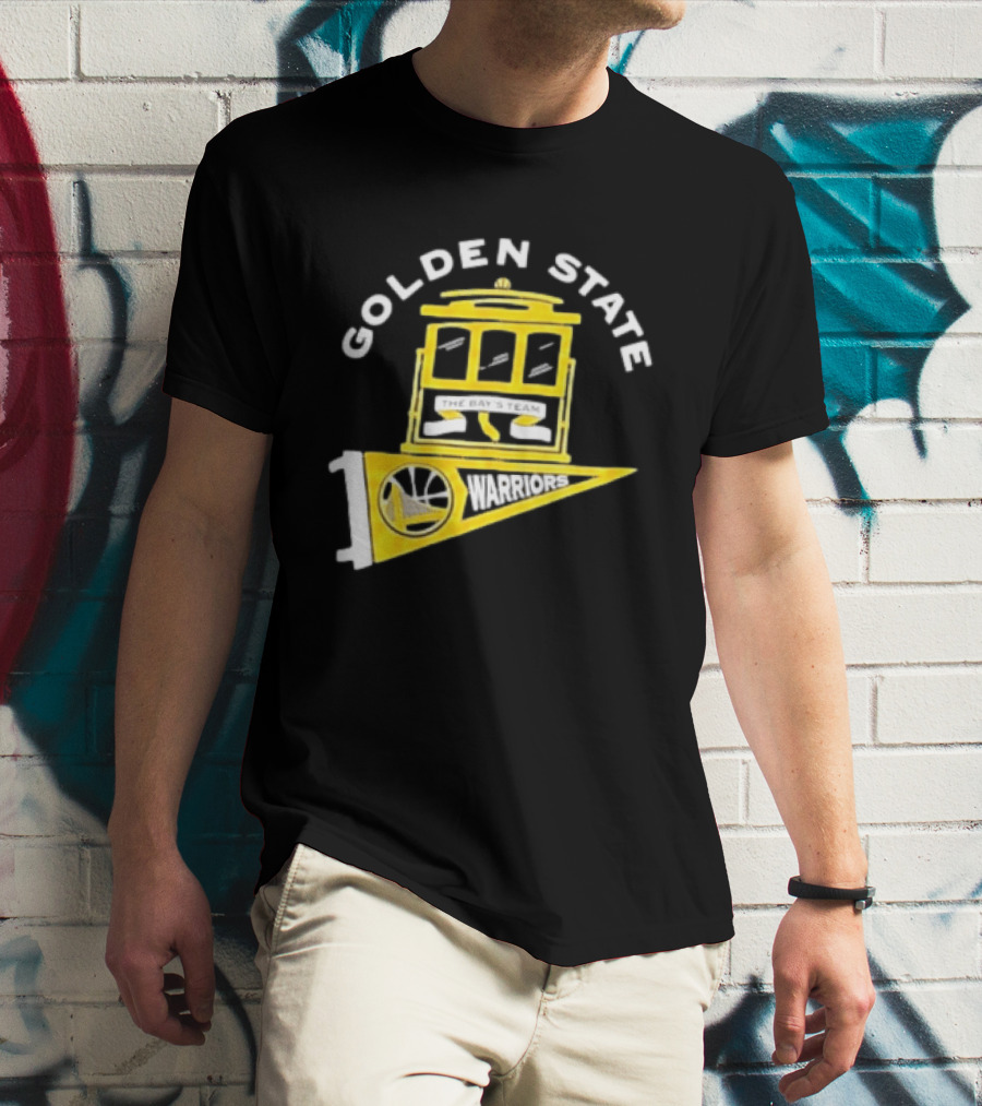 Golden State Warriors The Bays Team Warriors Banner And Cable Car T-Shirt