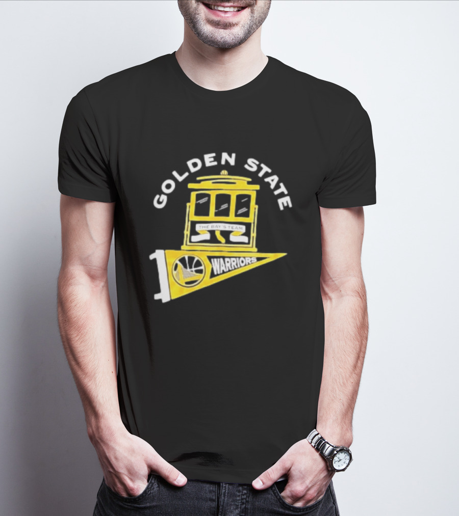 Golden State Warriors The Bays Team Warriors Banner And Cable Car T-Shirt