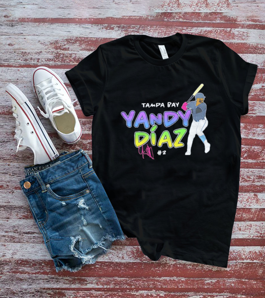 Tampa Bay Yandy Díaz #2 Baseball Player T-Shirt