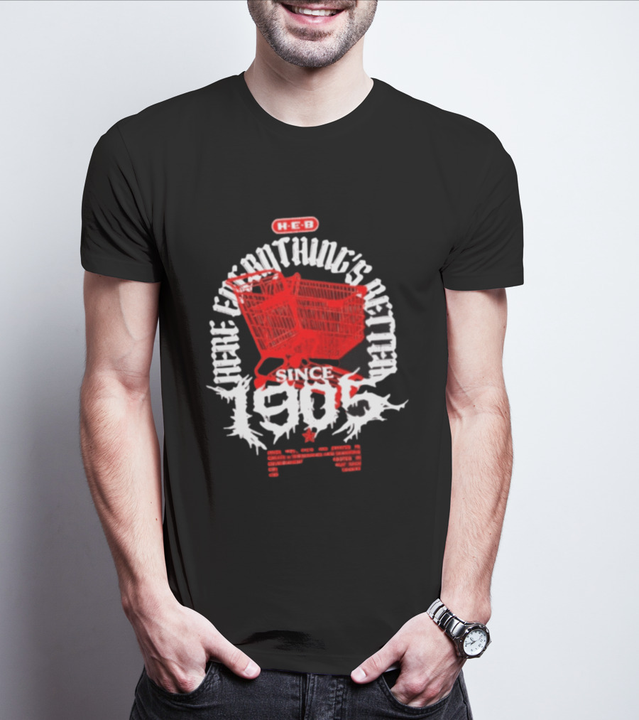 HEB Everything's Better Red Shopping Cart Since 1905 T-Shirt