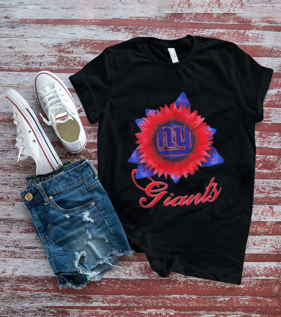New York Giants Football Sunflower NY Giants T-Shirt