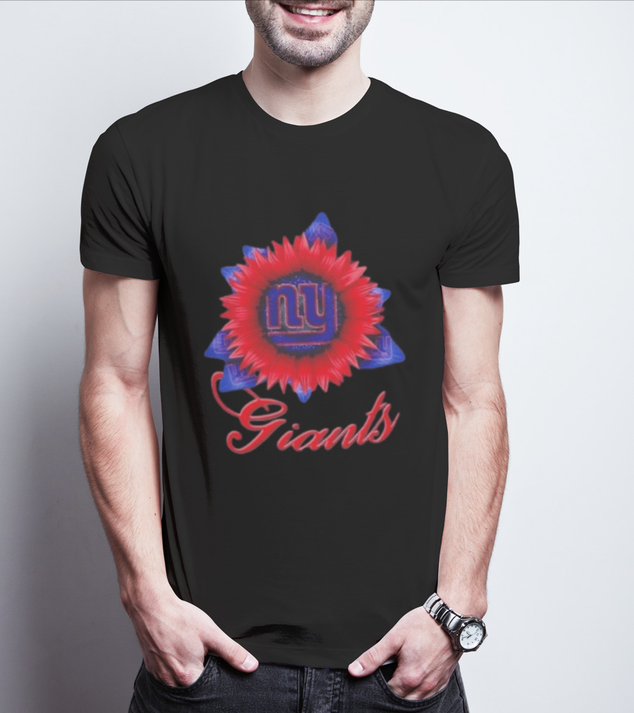 New York Giants Football Sunflower NY Giants T-Shirt