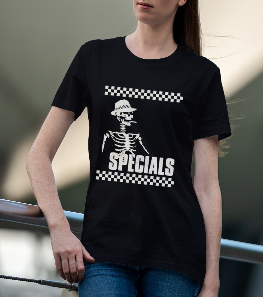 The Specials Skeleton Ska Band 2 Tone Distressed T-Shirt