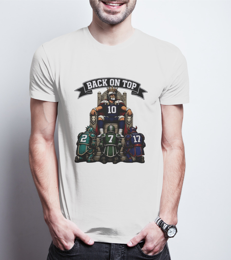 Back On Top Football Jersey Number 10 Quarterback With Throne And Rivals T-Shirt