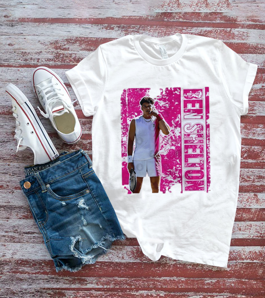 Ben Shelton Tennis Star Distressed Pink T-Shirt