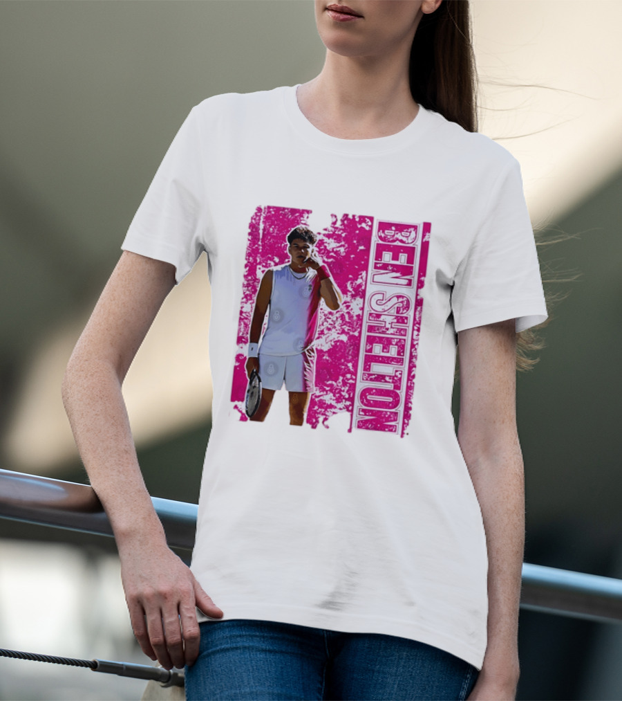 Ben Shelton Tennis Star Distressed Pink T-Shirt