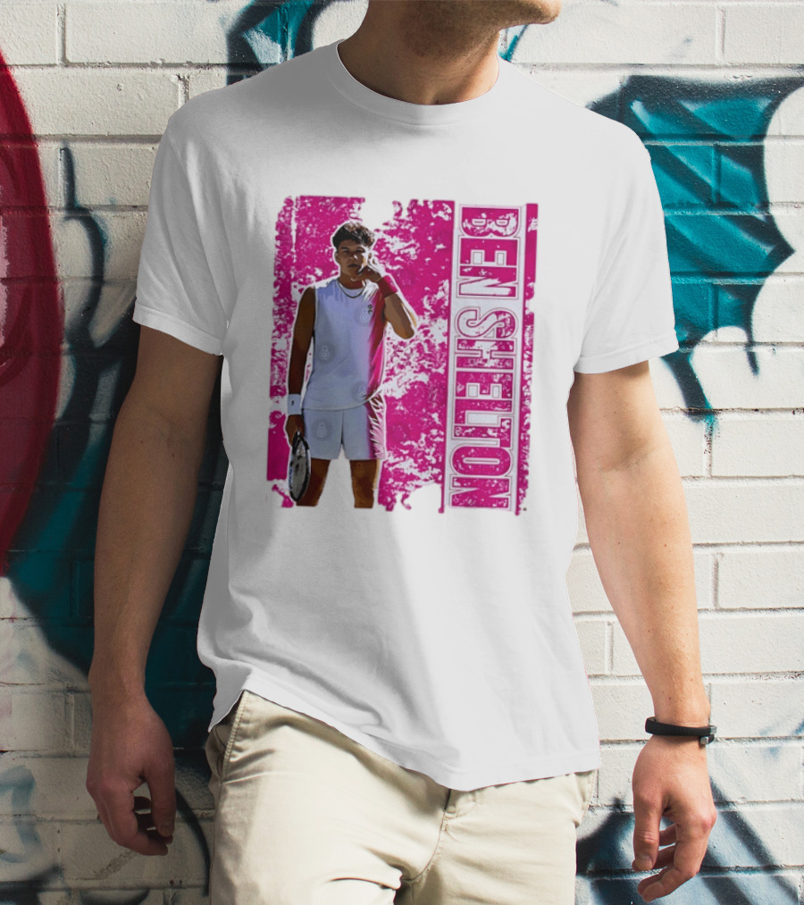 Ben Shelton Tennis Star Distressed Pink T-Shirt