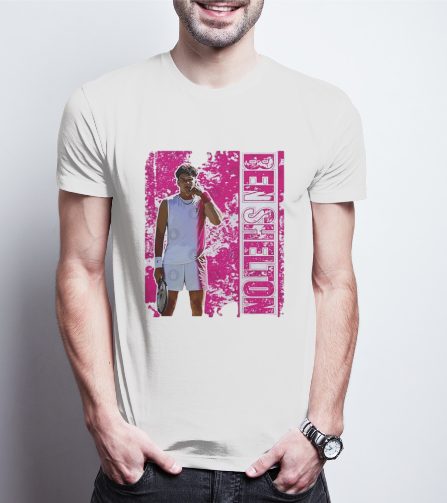 Ben Shelton Tennis Star Distressed Pink T-Shirt