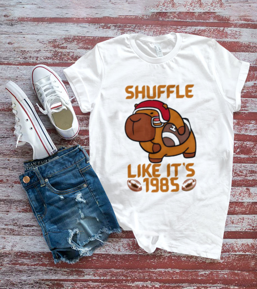 Shuffle Like It's 1985 Capybara With Headphones T-Shirt