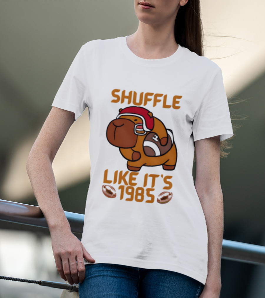 Shuffle Like It's 1985 Capybara With Headphones T-Shirt