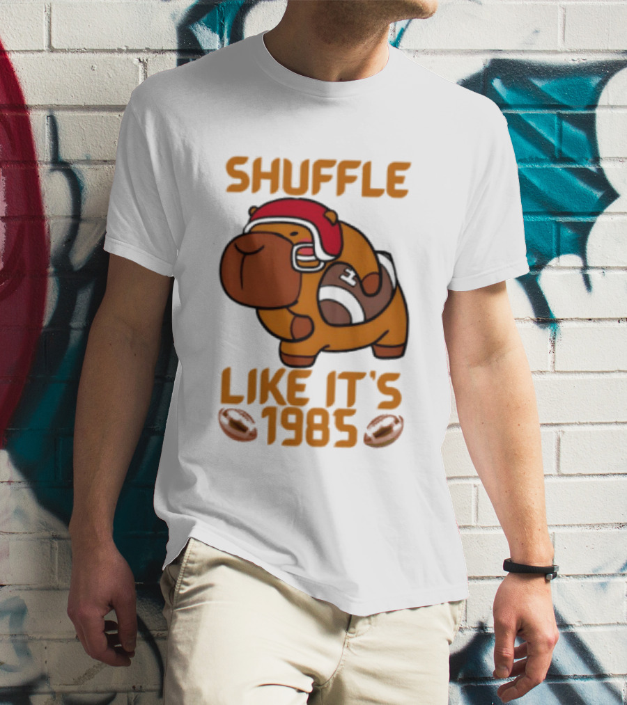 Shuffle Like It's 1985 Capybara With Headphones T-Shirt
