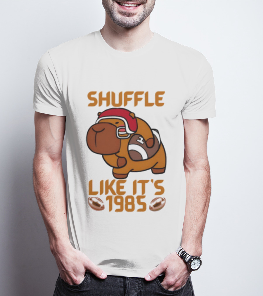 Shuffle Like It's 1985 Capybara With Headphones T-Shirt