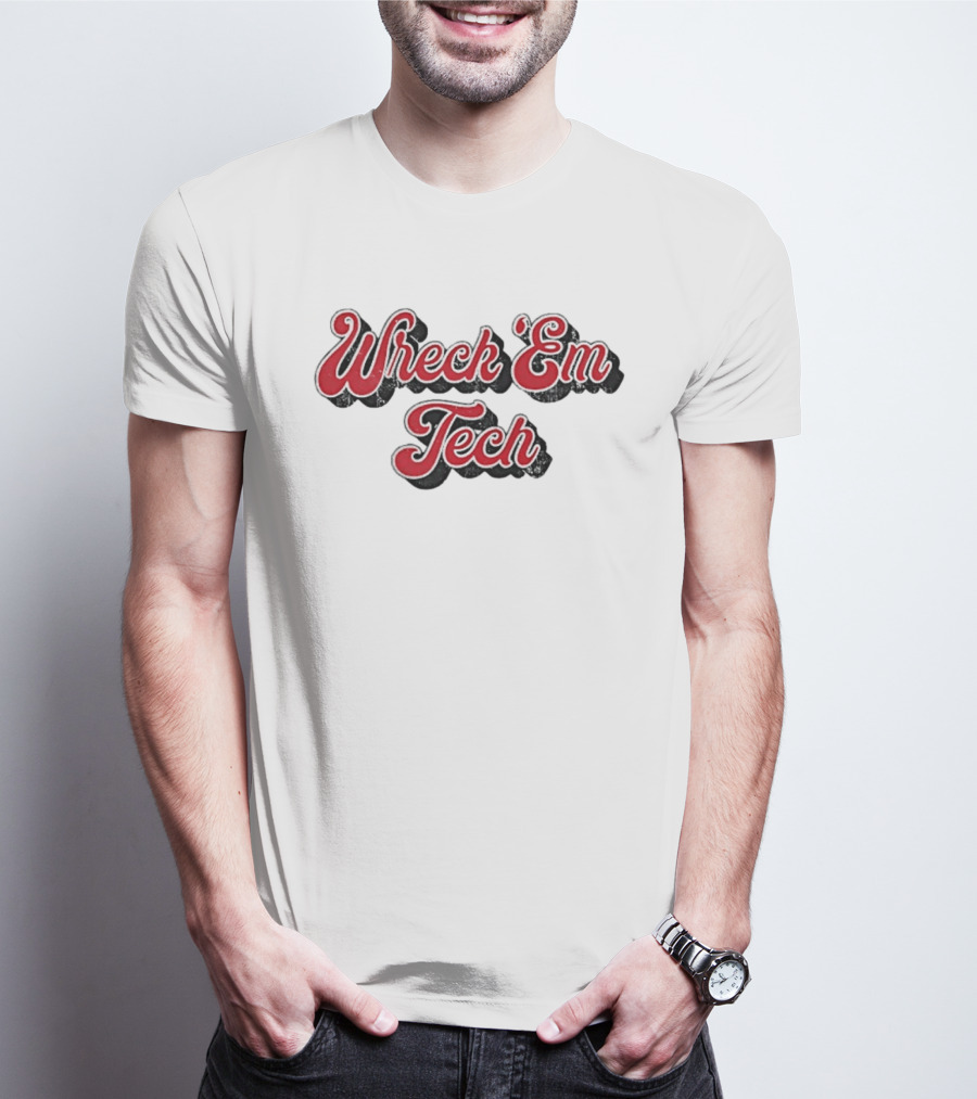 Wreck Em Tech Classic Texas Tech 70s Script T-Shirt