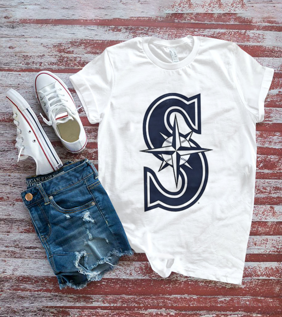Seattle Mariners Tridents Up Compass Rose Iconography T-Shirt