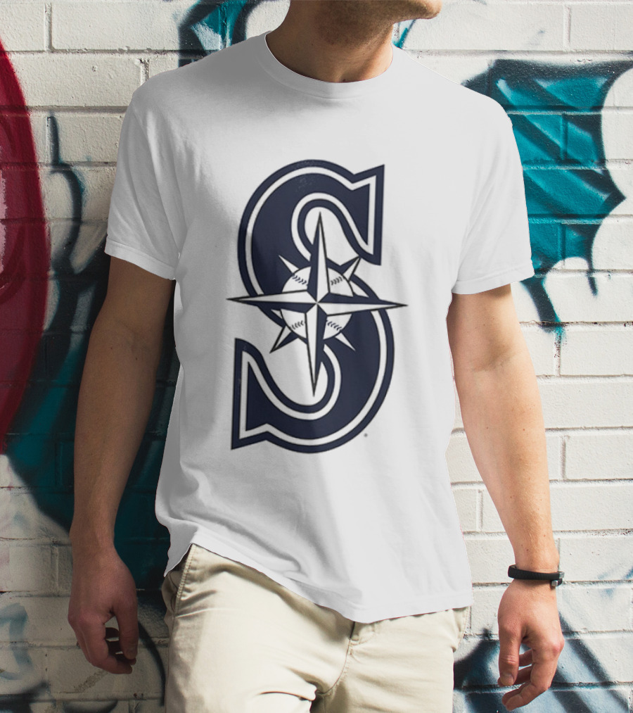 Seattle Mariners Tridents Up Compass Rose Iconography T-Shirt