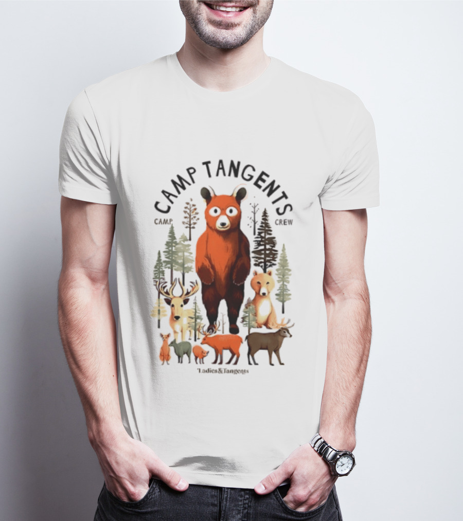 Camp Tangents Bear Crew Wildlife Forest Animals T-Shirt