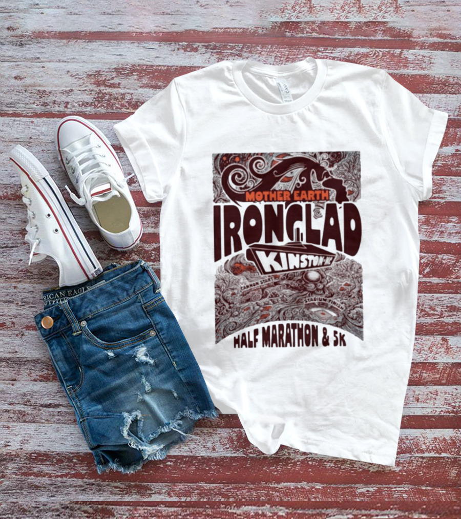 Mother Earth Ironclad Kinston Half Marathon 5K Cannon Start Stadium Finish T-Shirt