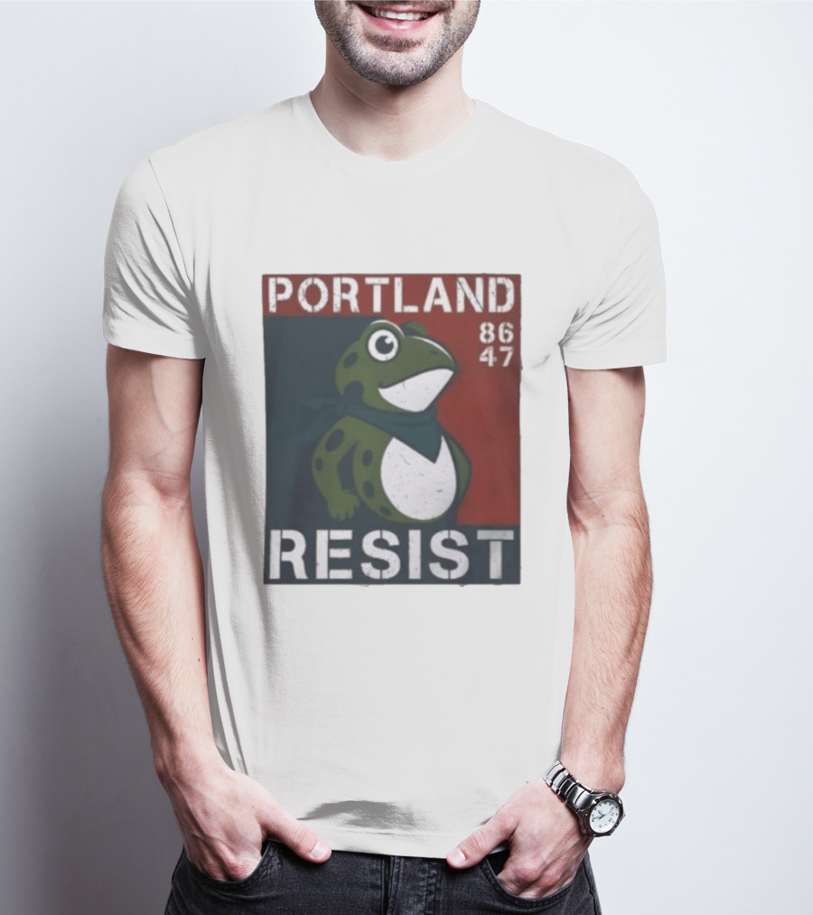 Portland Resist Frog 86 47 Protect The Frogs Trending Men T-Shirt
