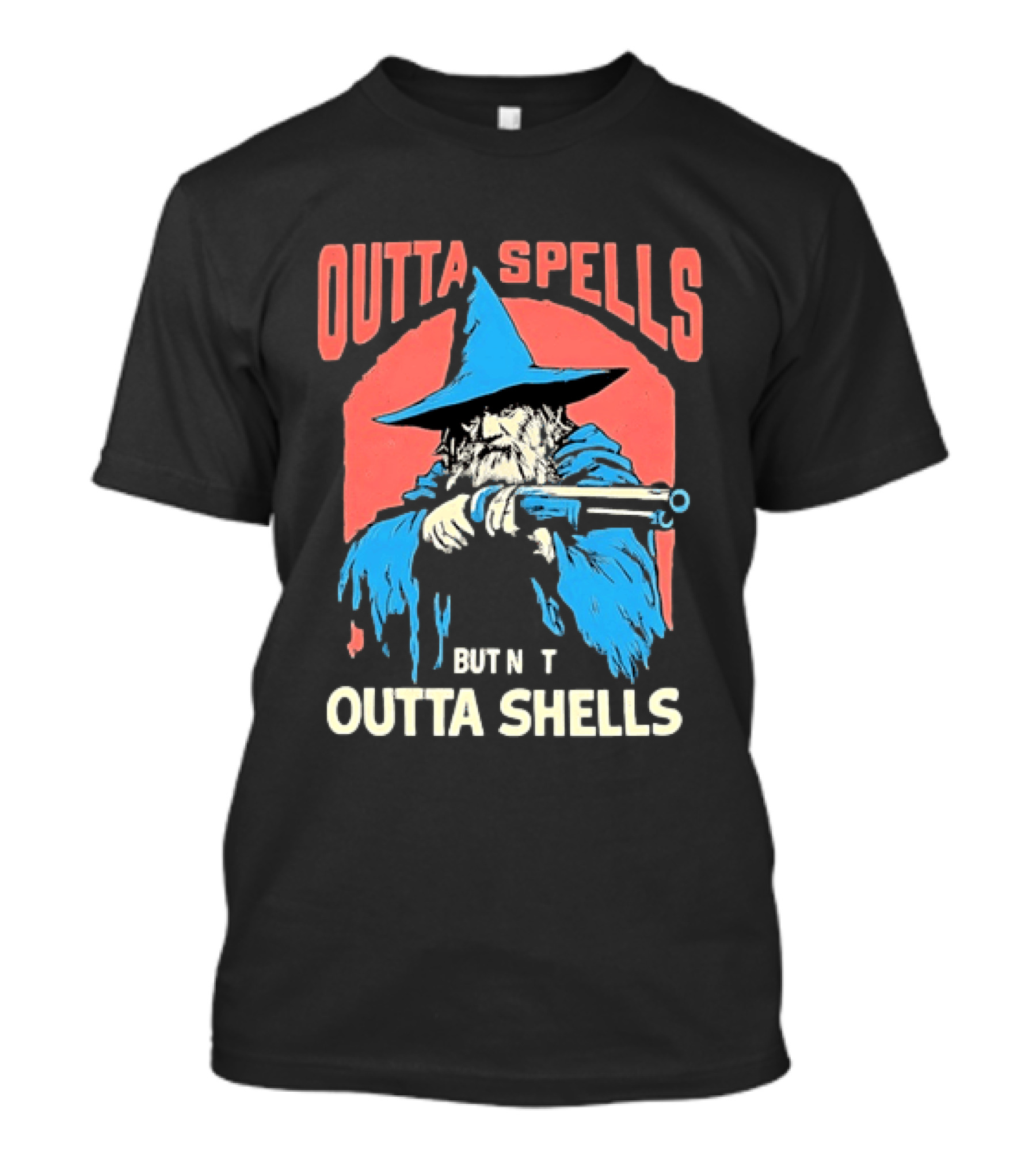 Outta Spells But Not Outta Shells Wizard Humor T-Shirt
