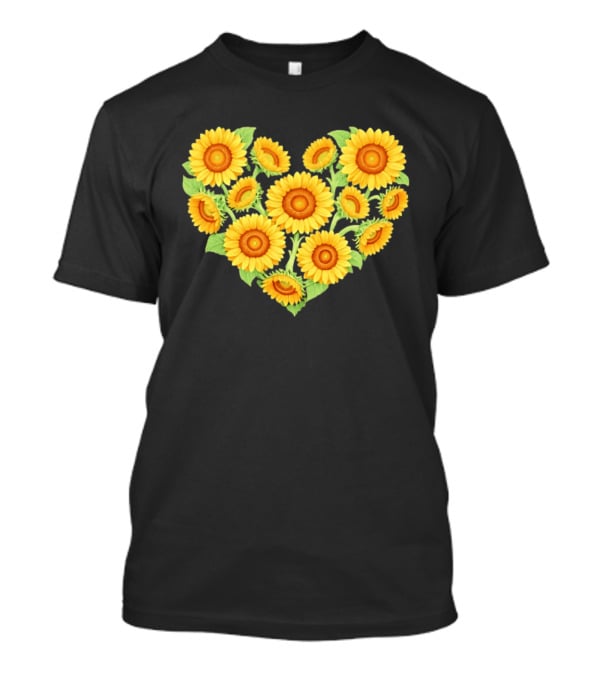 Sunflower Heart Shaped Floral Arrangement Nature T-Shirt