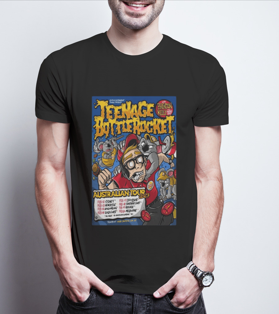 Teenage Bottle Rocket Australian Tour 2024 With Brendan Kelly Dates And Cities T-Shirt