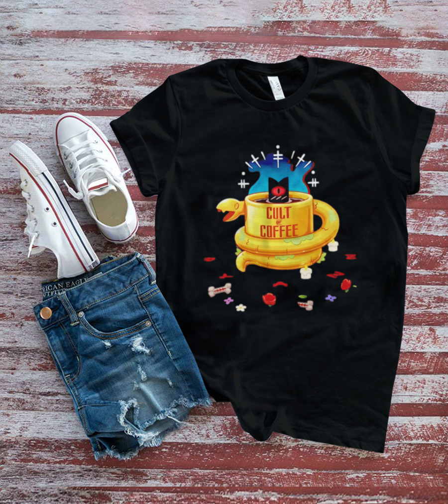Cult Of Coffee Occult Snake Candle Witchcraft Cup T-Shirt