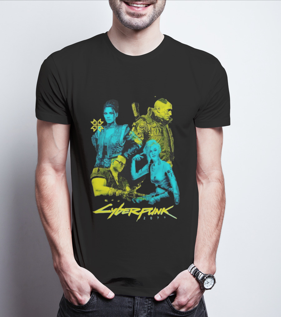 Cyberpunk 2077 Characters And Logo Video Game Merchandise T-Shirt