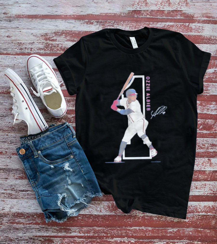 Ozzie Albies Atlanta Braves MLB Baseball Player Signature Edition T-Shirt