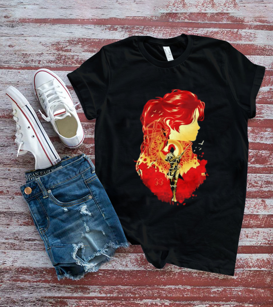 Paintress Expeditioner Red Haired Warrior Emblem 33 Discovery T-Shirt