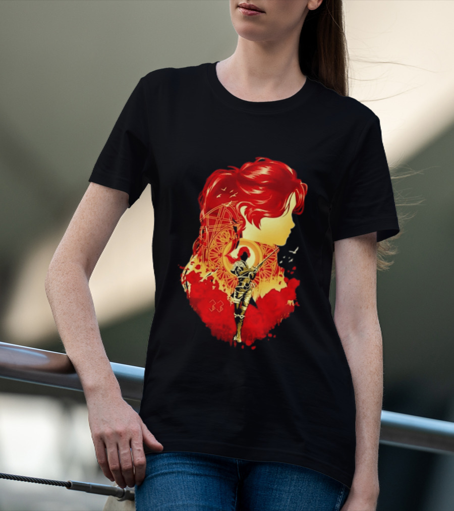 Paintress Expeditioner Red Haired Warrior Emblem 33 Discovery T-Shirt