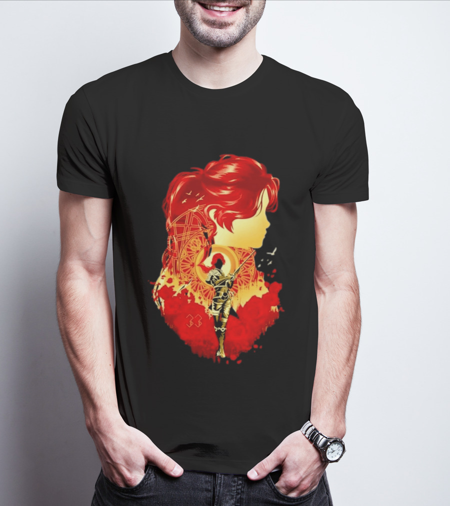 Paintress Expeditioner Red Haired Warrior Emblem 33 Discovery T-Shirt