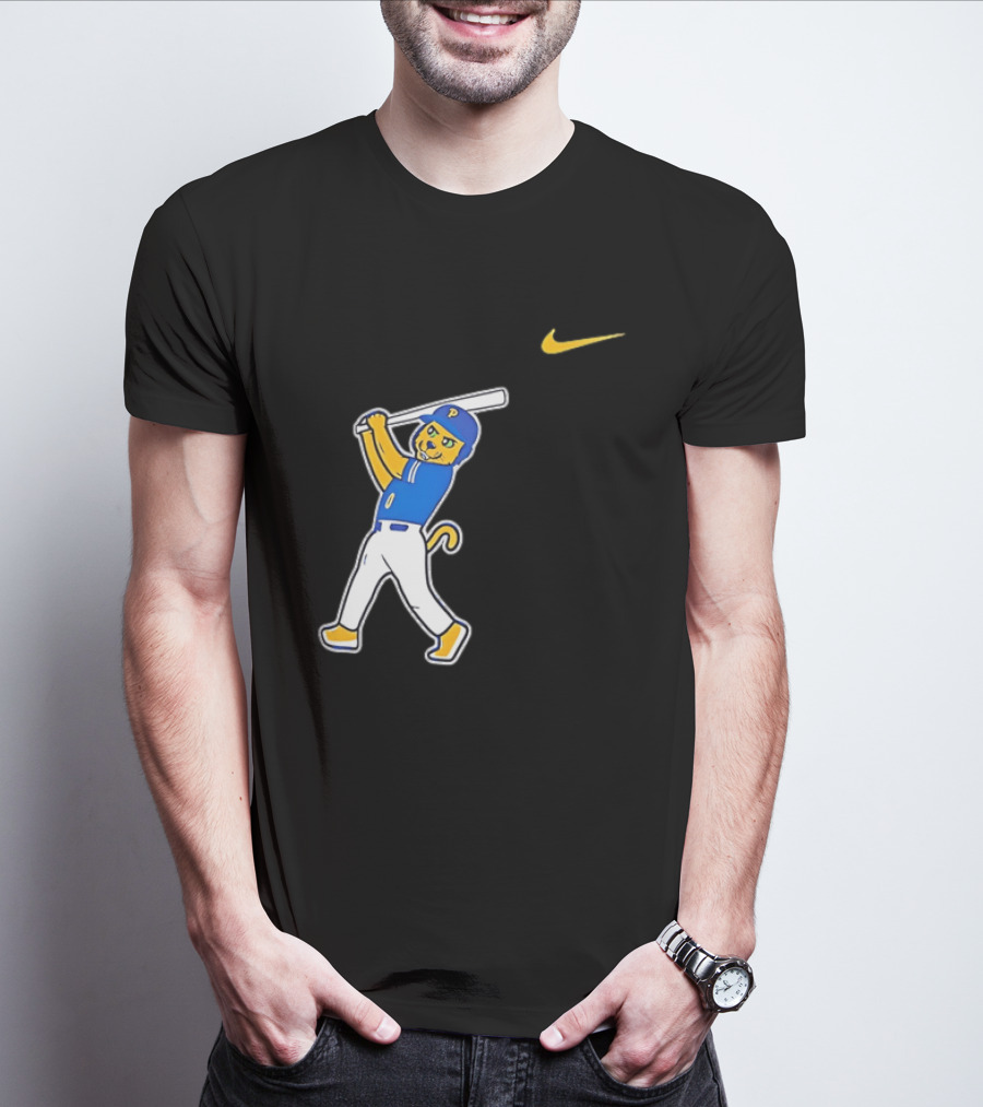 Pittsburgh Panthers Baseball Cartoon Mascot Batter Nike Sportswear T-Shirt